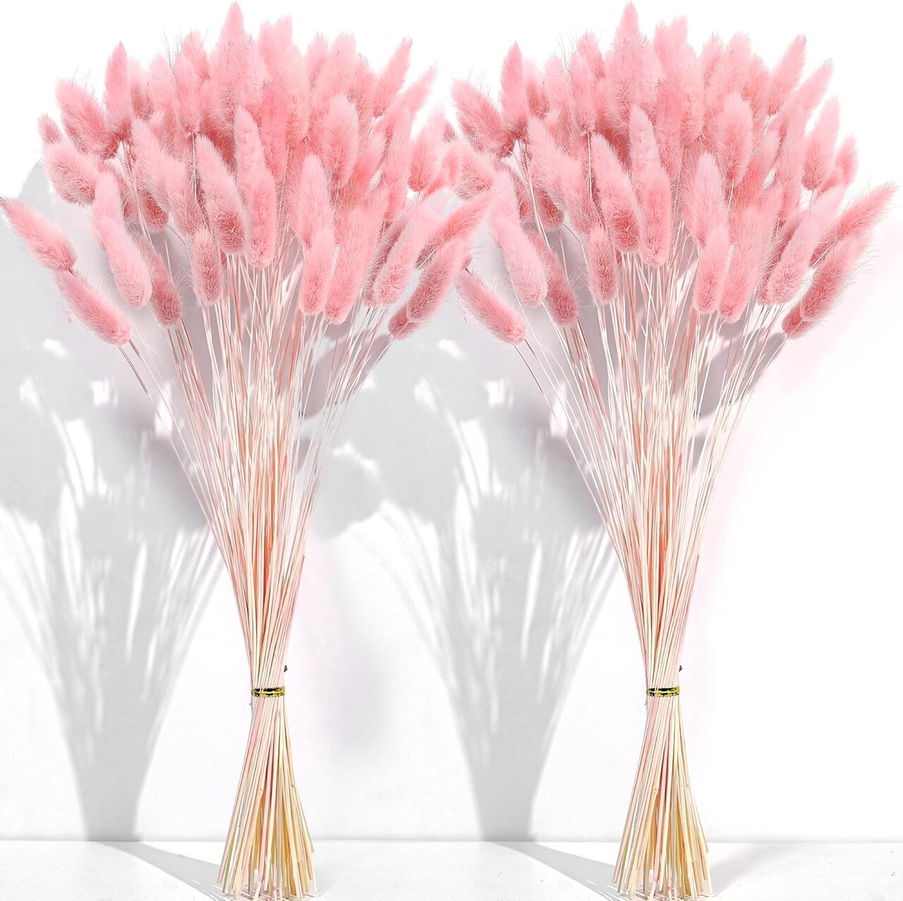120 PCS Pink Dried Pampas Grass Decor, 17-inch Pompas Floral(Pink)